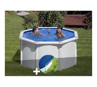 Kit piscine acier blanc Gré Fidji ronde 2,60 x 1,22 m + Bâche hiver
