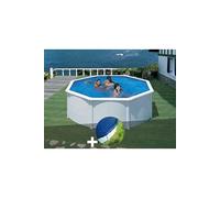 Kit piscine acier blanc Gré Fidji ronde 3,70 x 1,22 m + Bâche hiver