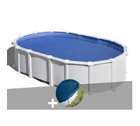Kit piscine acier blanc Gré Haïti ovale 6,34 x 3,99 x 1,32 m + Bâche hiver