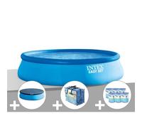 Kit piscine autoportée Intex Easy Set 3,96 x 0,84 m + Bâche de protection + Bâche à bulles + 6 cartouches de filtration