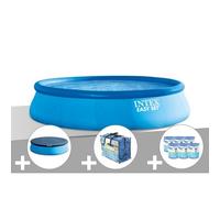 Kit piscine autoportée Intex Easy Set 4,57 x 1,07 m + Bâche de protection + Bâche à bulles + 6 cartouches de filtration