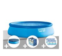 Kit piscine autoportée Intex Easy Set 4,57 x 1,22 m + Bâche de protection + Bâche à bulles + 6 cartouches de filtration