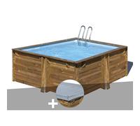 Kit piscine bois Gré Carra 3,05 x 3,05 x 1,19 m + Bâche hiver