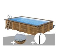 Kit piscine bois Gré Evora 6,20 x 4,20 x 1,33 m + Bâche hiver + Douche