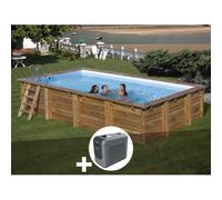 Kit piscine bois Gré Evora 6,20 x 4,20 x 1,33 m + Poolican