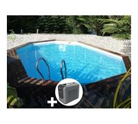 Kit piscine bois Gré Grenade 2 4,36 x 3,36 x 1,17 m + Poolican