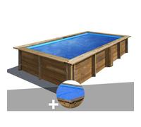 Kit piscine bois Gré Lemon 3,75 x 2,00 x 0,68 m + Bâche à bulles