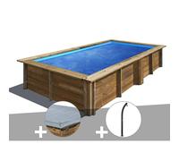 Kit piscine bois Gré Lemon 3,75 x 2,00 x 0,68 m + Bâche hiver + Douche
