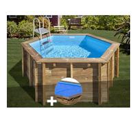 Kit piscine bois Gré Lili 2 Ø 2,80 x 1,07 m + Bâche à bulles