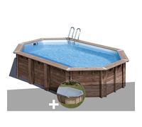 Kit piscine bois Gré Macadamia 6,32 x 3,35 x 1,30 m + Bâche hiver
