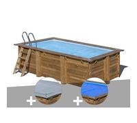 Kit piscine bois Gré Marbella 2 4,20 x 2,70 x 1,17 m + Bâche hiver + Bâche à bulles