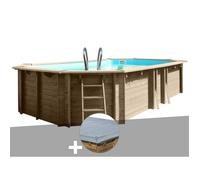 Kit piscine bois Gré Safran 2 6,20 x 3,95 x 1,36 m + Bâche hiver