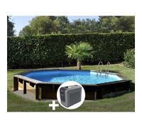 Kit piscine bois Gré Violette 2 Ø 5,00 x 1,27 m + Poolican