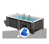 Kit piscine composite Gré Avant-Garde carrée 3,15 x 1,75 x 0,96 m + Bâche à bulles