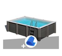 Kit piscine composite Gré Avant-Garde carrée 4,55 x 3,15 x 1,26 m + Bâche à bulles