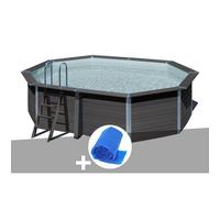 Kit piscine composite Gré Avant-Garde ovale 5,24 x 3,86 x 1,24 m + Bâche à bulles