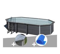 Kit piscine composite Gré Avant-Garde ovale 6,64 x 3,86 x 1,24 m + Bâche hiver + Bâche à bulles