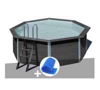 Kit piscine composite Gré Avant-Garde ronde 4 10 x 1 24 m + Bâche à bulles