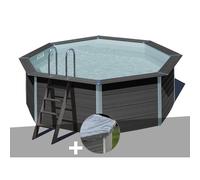Kit piscine composite Gré Avant-Garde ronde 4,10 x 1,24 m + Bâche hiver