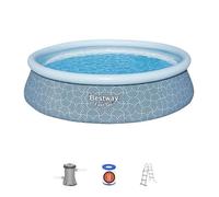 Kit Piscine gonflable BESTWAY - Fast Set™ - 457 x 107 cm - Ronde (Filtre à cartouche, échelle, 1 cartouche)
