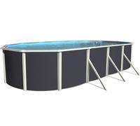 Kit piscine hors-sol acier Toi ANTHRACITE MALLORCA ovale 915x457x120cm filtre à sable