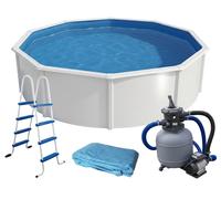 Kit piscine hors-sol acier Toi CANARIAS CIRCULAR ronde Ø 5.50 x 1.20m laqué blanc