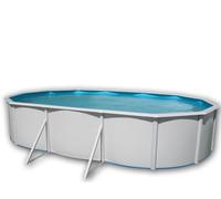 Kit piscine hors-sol acier Toi MALLORCA OVALADA ovale 6.40 x 3.66 x 1.20m décor laqué blanc