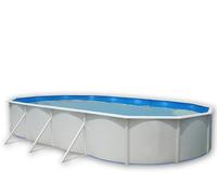 Kit piscine hors-sol acier Toi MALLORCA OVALADA ovale 7.30 x 3.66 x 1.20m décor laqué blanc