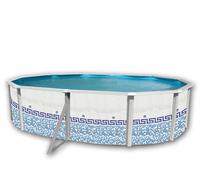 Kit piscine hors-sol acier Toi MOSAICO ovale 5.50 x 3.66 x 1.20m décor mosaïque