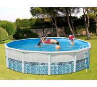 Kit piscine hors-sol acier Toi MOSAICO ronde Ø 6.40 x 1.20m décor mosaïque