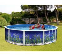 Kit piscine hors-sol acier Toi OCEANO ronde Ø 6.40 x 1.20m décor aquatique