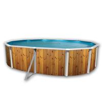 Kit piscine hors-sol acier Toi VETA ovale 5.50 x 3.66 x 1.20m décor bois