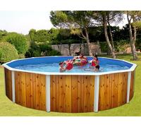 Kit piscine hors-sol acier Toi VETA ronde Ø 5.50 x 1.20m décor bois