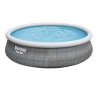 Piscine Fast Set ronde 457x107 cm motif rotin gris BESTWAY - 57372