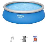 Kit Piscine hors sol autoportante BESTWAY - Fast Set - 457 x 122 cm - Ronde (Livrée avec filtre à cartouche + échelle de sécurité)