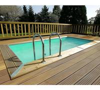 Kit piscine hors-sol bois Ubbink Azura rectangulaire 200x400x126cm liner beige 75/100ème