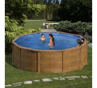 Piscine ronde acier Gré Mauritius imitation bois - 4,60 x 1,30 m