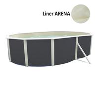 Kit Piscine hors sol ovale TOI 550x366x132 Anthracite Magnum -Filtre à sable 6m3/h et skimmer-Liner sable-Echelle haute-Tapis