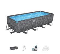 Kit Piscine hors sol tubulaire BESTWAY - APX 365 - 549 x 274 x 132 cm - Rectangulaire (Filtre à sable, 250g polysphère, échelle, bâc