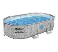 Kit Piscine hors sol tubulaire BESTWAY - Power Steel™ - 488 x 305 x 107 cm - Ovale - (Filtre à sable, bâche, échelle)