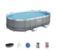 Kit Piscine hors sol tubulaire BESTWAY - Power Steel™- 488 x 305 x 107 cm - Ovale (Livrée avec une échelle, une bâche, un