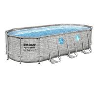 Kit Piscine hors sol tubulaire BESTWAY - Power Steel - 549 x 274 x 122 cm - Ovale (filtre à cartouche, échelle, bâche)