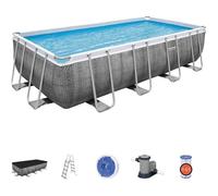 Kit Piscine hors sol tubulaire BESTWAY Power Steel™ - 549 x 274 x 122 cm - Rectangulaire (Avec pompe, échelle, bâche)