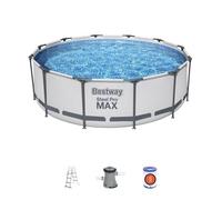 Kit Piscine hors sol tubulaire BESTWAY Steel Pro Max™- 366 x 100 cm - Ronde (Livrée avec filtre à cartouche + échelle de sécurité)