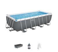Kit Piscine hors sol tubulaire BESTWAY - Steel Pro Max™ - 488 x 244 x 122 cm - Rectangulaire (Filtre à sable, échelle, bâche)