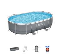 Kit Piscine hors sol tubulaire BESTWAY - Steel Pro Max™ - 488 x 305 x 107 cm - Ovale (Filtre à cartouche, échelle)