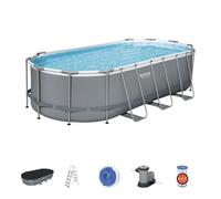Kit Piscine hors sol tubulaire BESTWAY - Steel Pro Max™ - 549 x 274 x 122 cm - Ovale (Filtre à cartouche, bâche, échelle)