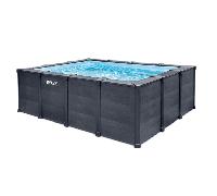 Kit Piscine hors sol tubulaire INTEX - Graphite - 400 x 300 cm - Rectangulaire (Echelle, vannes, filtre, bâche) - 26396GN