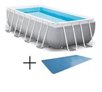 Kit Piscine hors sol tubulaire INTEX - Pris Frame - 400 x 200 x 100 cm - Rectangulaire (Livrée avec pompe) + Bâche à bulles
