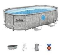 Piscine Bestway tubulaire ovale Steel Pro MAX Splashview - 427 x 250 x H 100 cm (Filtre à cartouche)